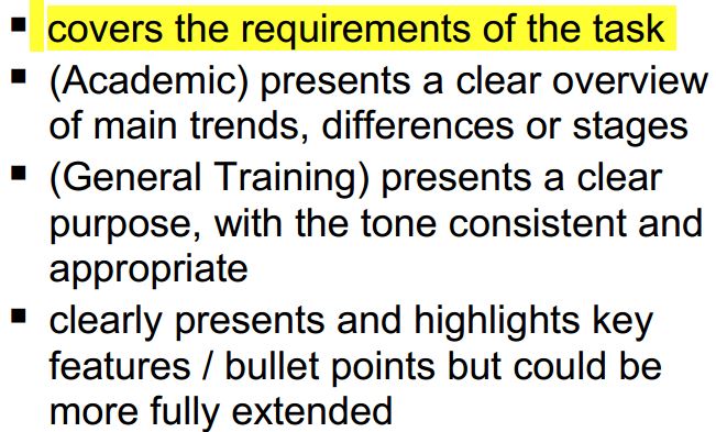 Band Score Descriptors Task 1 Task Achievement Band Score 7