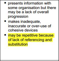 Examiners' criteria for Task 1 C&C, Band score 5