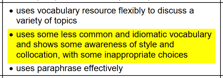 Lexical Resource band score 7