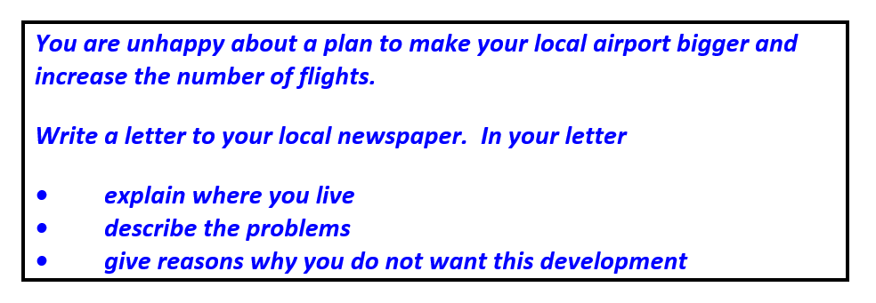 IELTS writing Task 1 GT question about a local airport